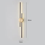 applique murale moderne minimaliste noir doré barres verticales éclairage chambre étude entrée led fixée