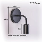 applique murale moderne fer noir fixée mur base E27 luminaire minimaliste chambre coucher entréeétude