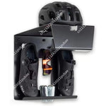 support mural moderne casque vélo noir gris marron bouteille d'eau chaussures vélo