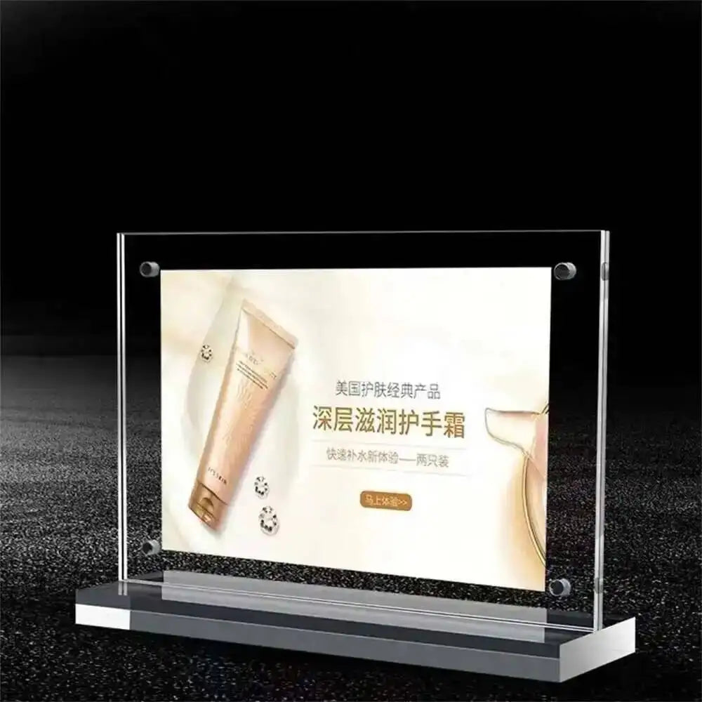 support panneau acrylique transparent moderne base large film double face 100x150mm