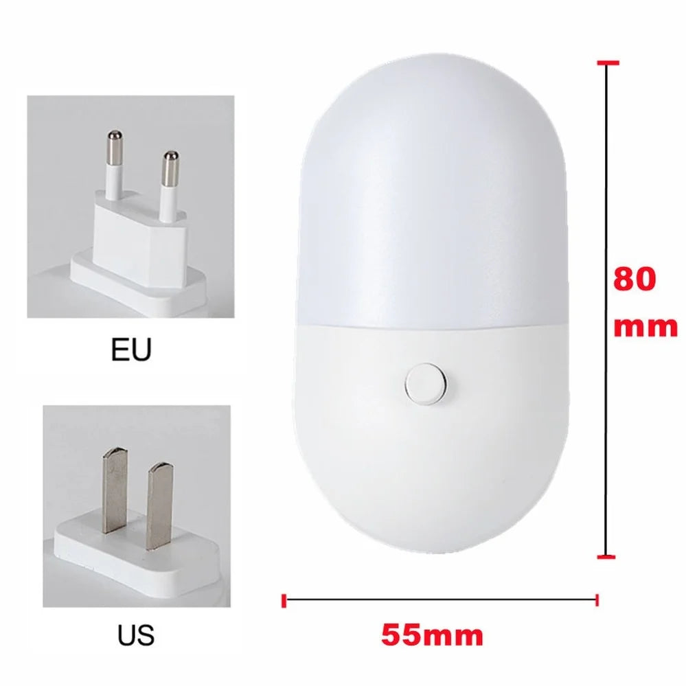veilleuse led moderne blanc petite taille facile économie d’énergie lumière douce prise eu us