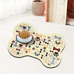 tapis antidérapant chien motifs pattes os moderne gris beige noir