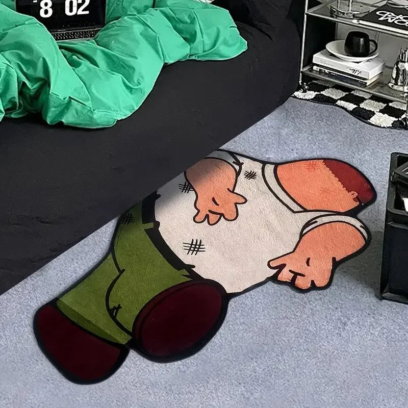 tapis vert cartoon antidérapant réduction bruit confortable lavage machine maison campement voyage porte chambre