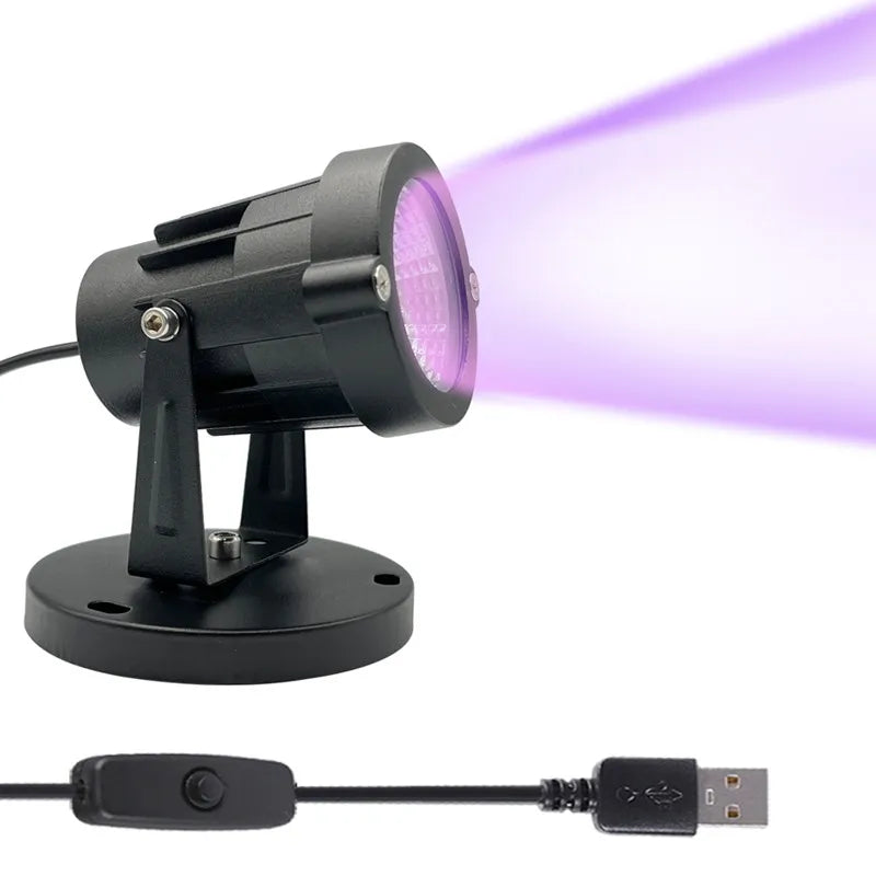 projecteur led violet 10w 30w lumiere noire uv 405nm halloween deco party affiche fluorescente