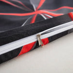 ensemble literie géométrique noir rouge zippé moderne 100 polyester taie oreiller grande taille