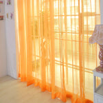 rideau transparent moderne fin vertical plissé couleurs vives turquois orange rouge violet rose blanc