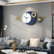 Horloge murale bleue moderne pour salon et salle à manger - Design abstrait circulaire