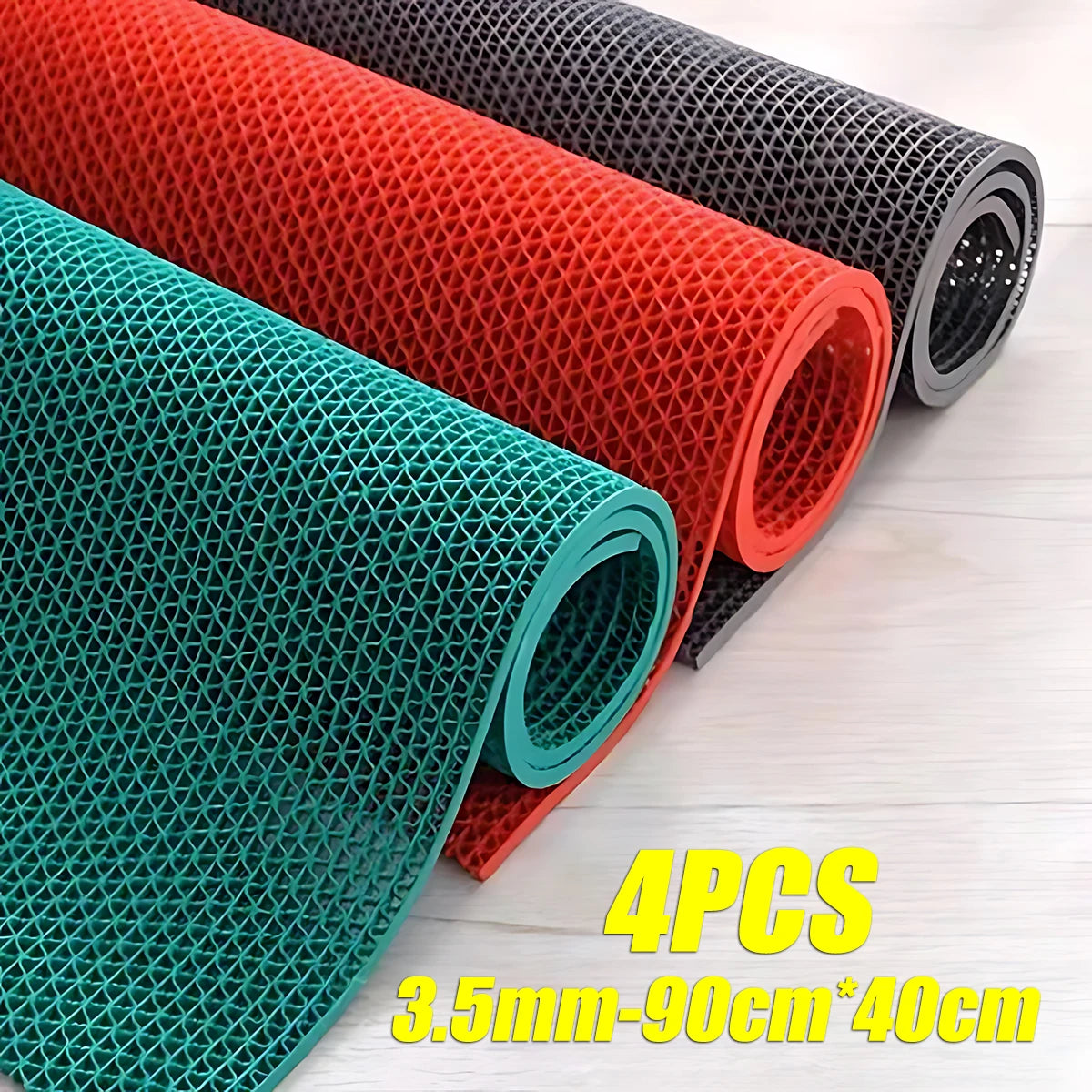 tapis antidérapant pvc moderne rouge vert gris nid d'abeille intérieur extérieur perforé utilitaire