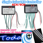 contrôleur led single color noir câbles boutons vitesse mode entrée sortie 12v 24v 4ch