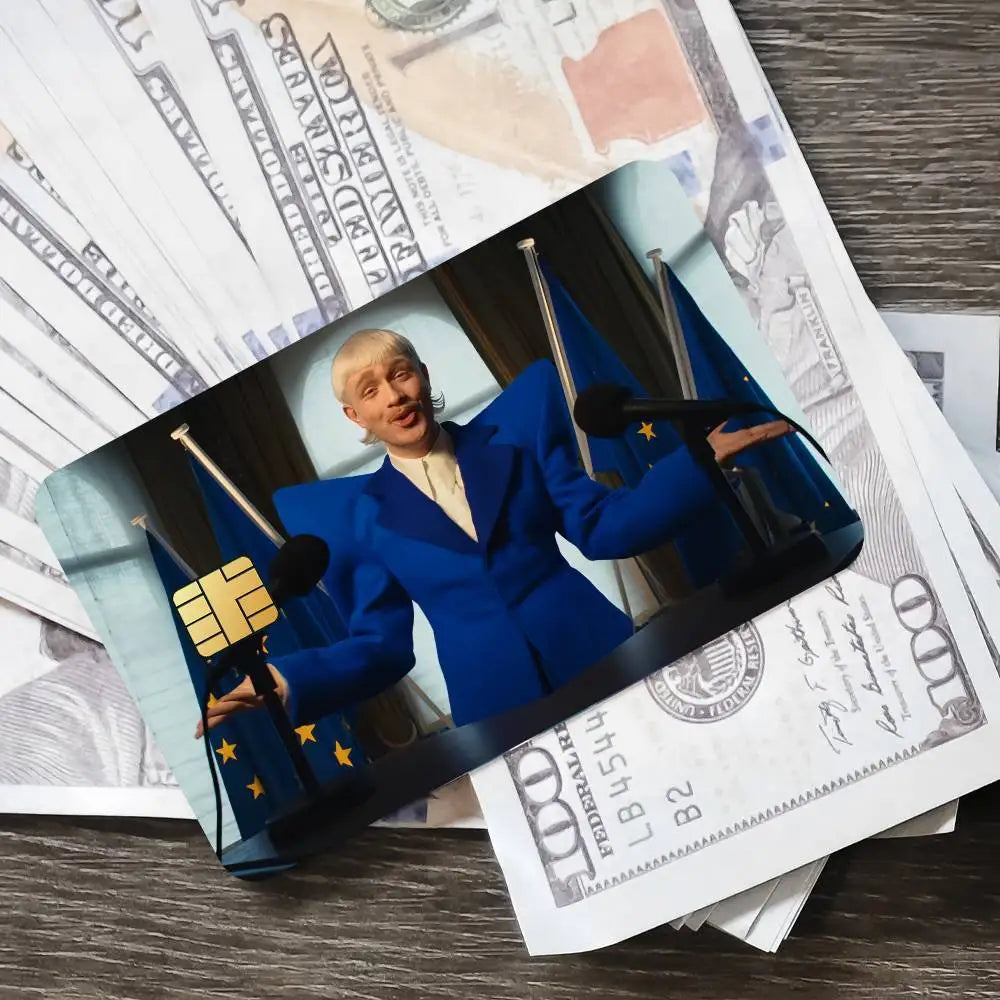 autocollants carte bancaire unity dessin animé noir blanc bleu moderne adhésif étanche résistant graphique