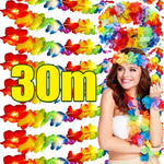 guirlande fleurs artificielles multicolores extérieur decoration anniversaire mariage festif maison rouges oranges jaunes