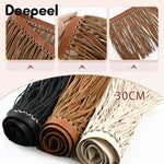 franges similicuir 30cm métalliques ruban décoratif couture moderne noir marron clair tendance