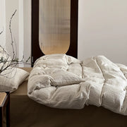 drap housse taie oreiller literie coton texturé beige gris marron minimaliste scandinave bohème