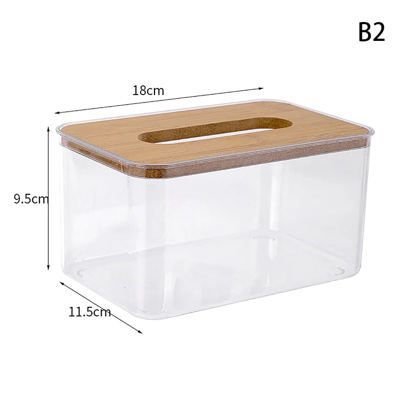 boîte mouchoirs moderne plastique transparent texture bois papier toilette élégant rangement salon