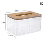 boîte mouchoirs moderne plastique transparent texture bois papier toilette élégant rangement salon