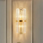 applique murale moderne cristal transparent doré rayures horizontales salon chambre