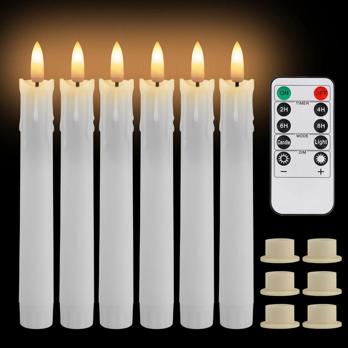 décoration intérieure moderne bougies led sans flamme blanc opaques télécommande pièces base plate