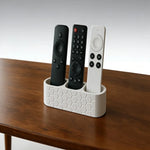 support moderne trois emplacements blanc hexagones télécommandes rangement salon plastique abs