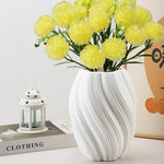 vase moderne plastique blanc texturé hauteur jusqu'à 26cm décoration intérieure