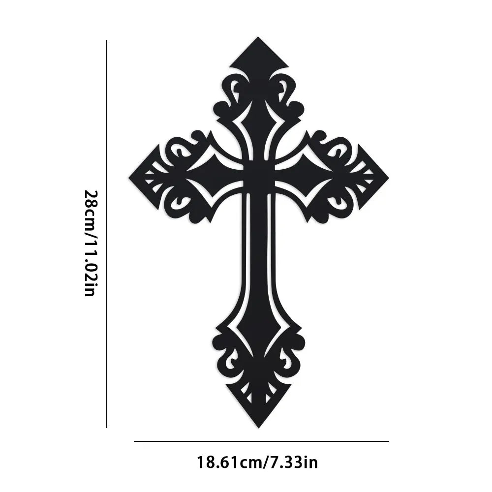 décoration murale croix motif floral gothique baroque religieux moderne