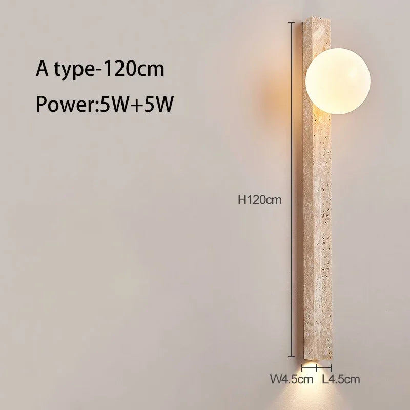 applique murale moderne minimaliste led beige blanc texture marbrée éclairage quotidien fixée mur deux