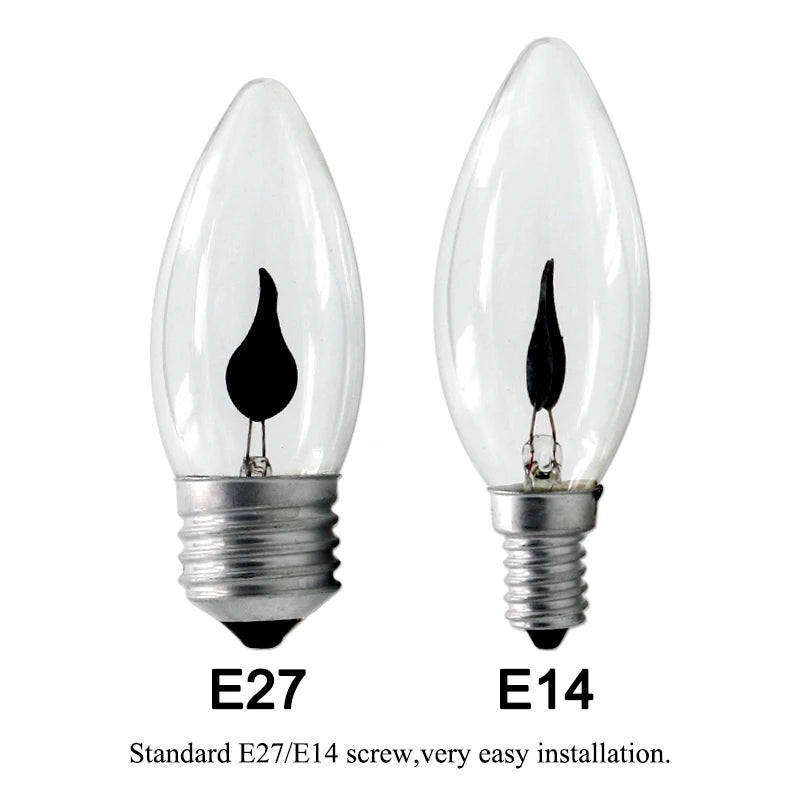 ampoule led flamme noire transparente moderne e14 e27 3500k 30000h lumens économieénergie