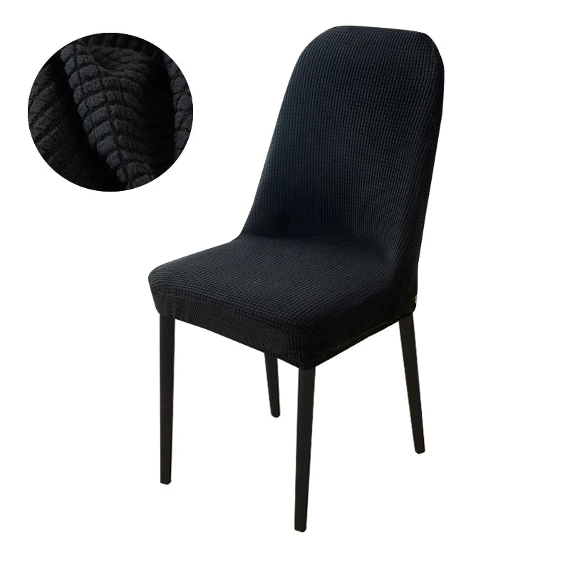 housse chaise extensible jacquard gris moderne fauteuil salle manger banquet