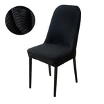 housse chaise extensible jacquard gris moderne fauteuil salle manger banquet