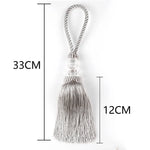 pompon porte élégant brodé couleur beige doré argenté gris blanc textile maison