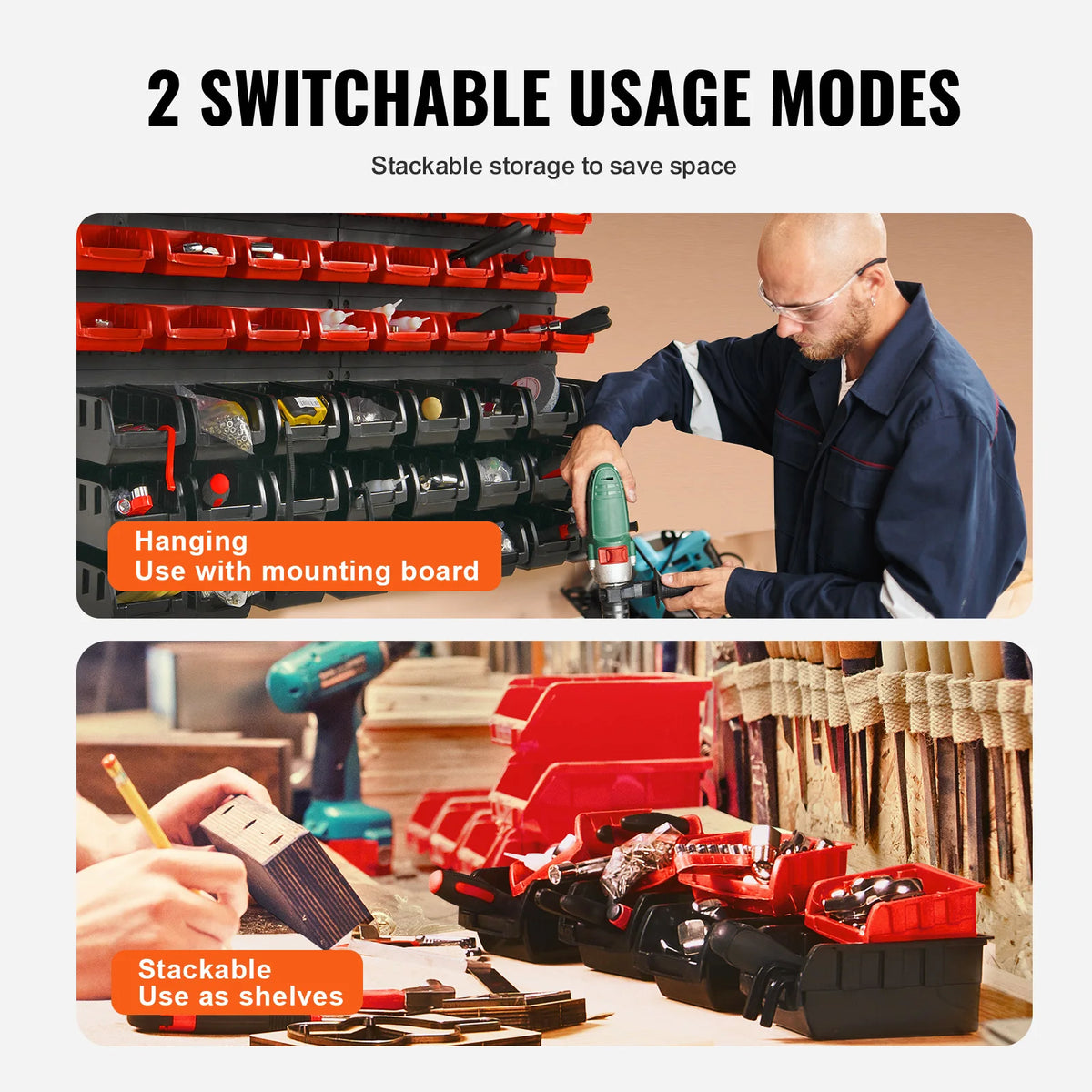 Organisation d'outils dans l'étagère bac à bec pour garage