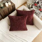 coussins carrés moderne rouge bordeaux texture tissée neutre 100 polyester haute qualité fixations
