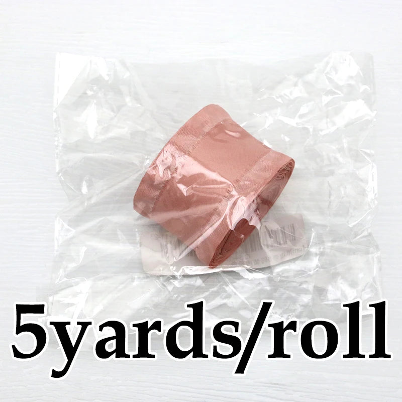 ruban satin rose clair bord frangé yards élégant déco opacité double face