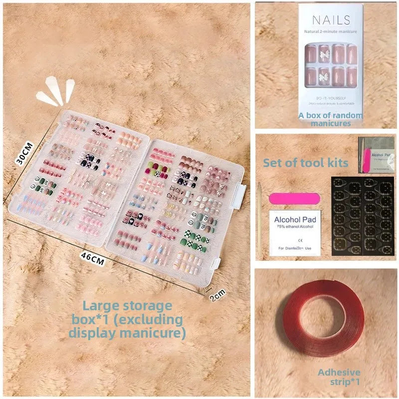 coffret rangement faux ongles multicolores modernes grande capacité portatif transparent accessoire nail art