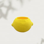 cache pot moderne plastique jaune texture citron plantes succulentes intérieur extérieur 6.8cm 5.3cm 8cm