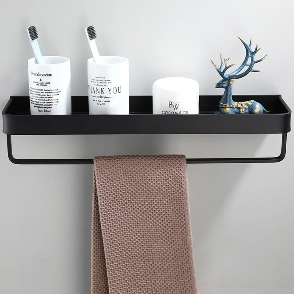 étagère murale noire moderne minimaliste salle bain cuisine rangement toiletterie accessoires déco minimaliste