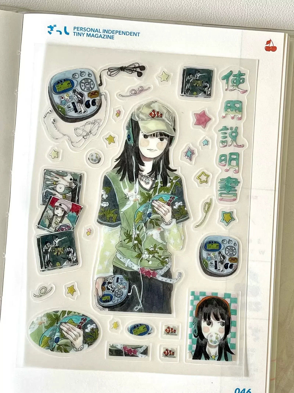 sticker multicolore personnages animaux motifs floraux art japonais diy scrapbooking illustrations fantaisistes