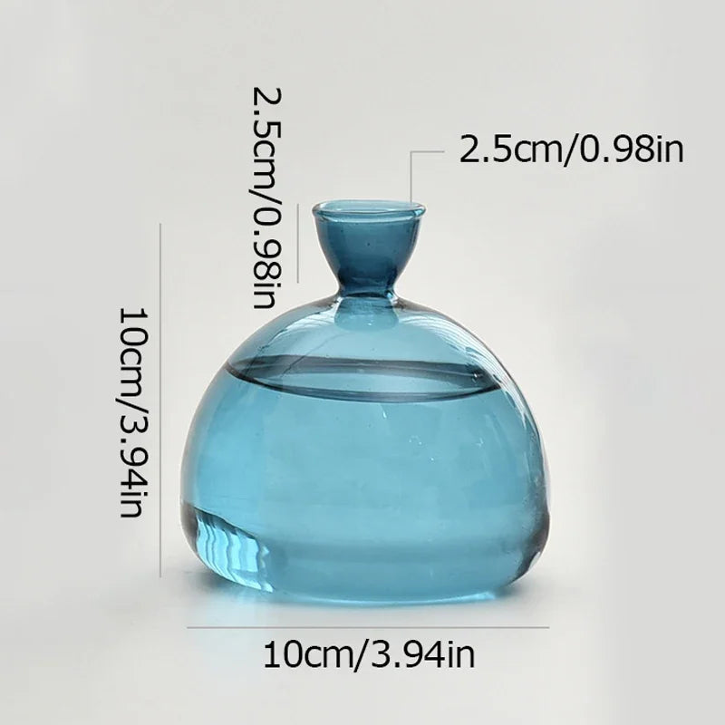 vase moderne transparent rose bleu vert jaune marbré petite grande