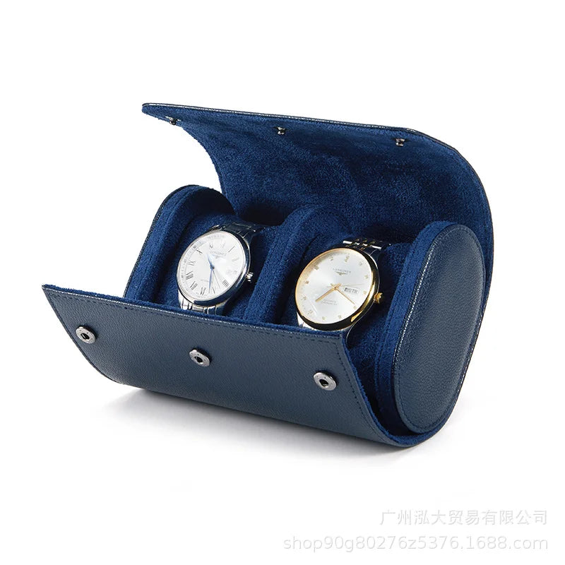 boîtes montres simili cuir noir bleu marron classiques montres protection anti poussière