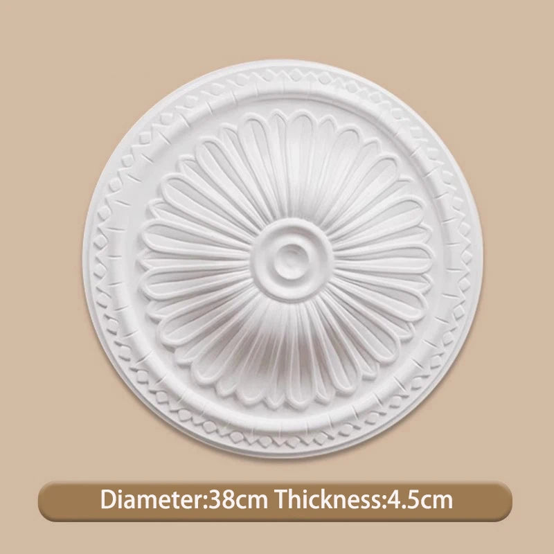 décoratif blanc ornements floraux classique 50cm diamètre 2.8cm épaisseur