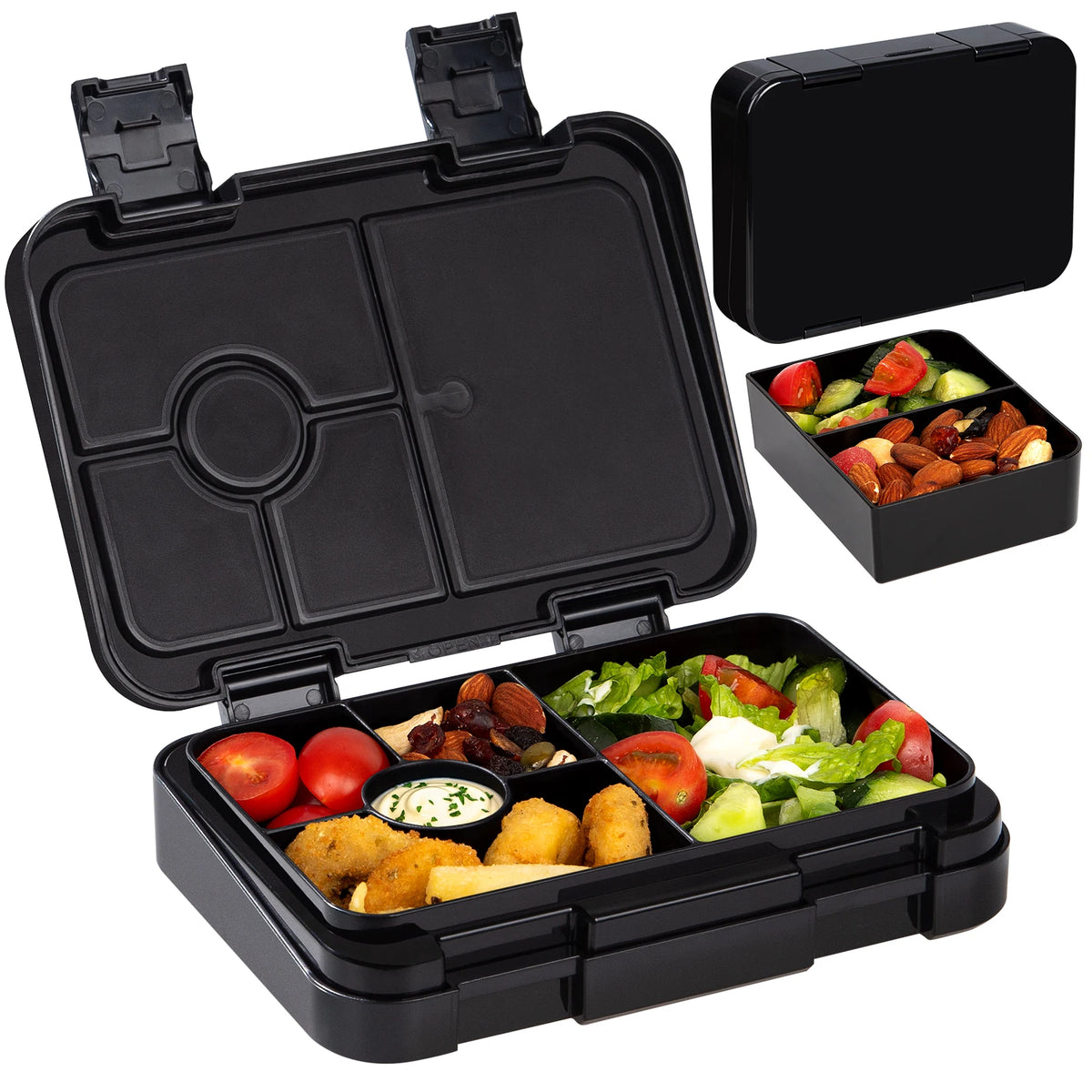 boîte lunch bento rectangulaire compartimentée étanche poignées motifs licornes enfant