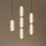 suspension moderne blanc motif géométrique fixation haute qualité flux lumineux salon chambre principal