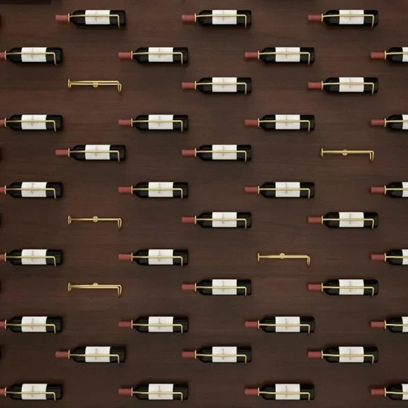 porte bouteilles mural industriel noir doré bouteilles vin suspension minimaliste fixe