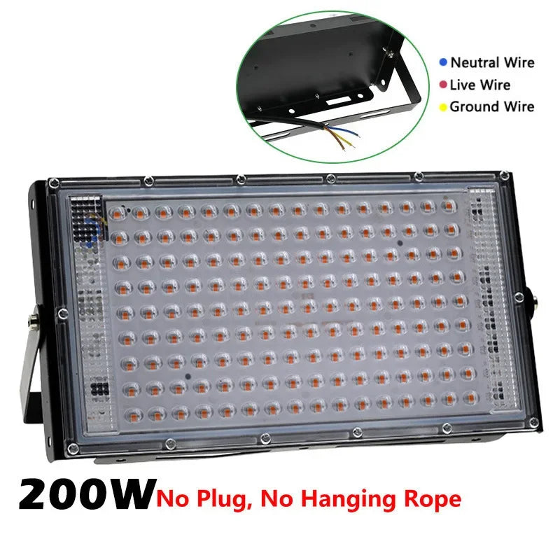 lampe croissance led full spectrum 50w 100w 200w 300w noir clips moderne