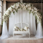 rideaux tulle transparent rose blanc mariage décoration romantique élégante champêtre