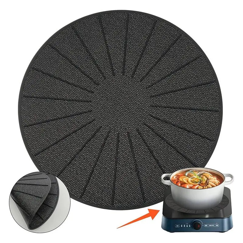 tapis protection plaque induction noir texturé rayures antidérapant moderne qualité cuisine