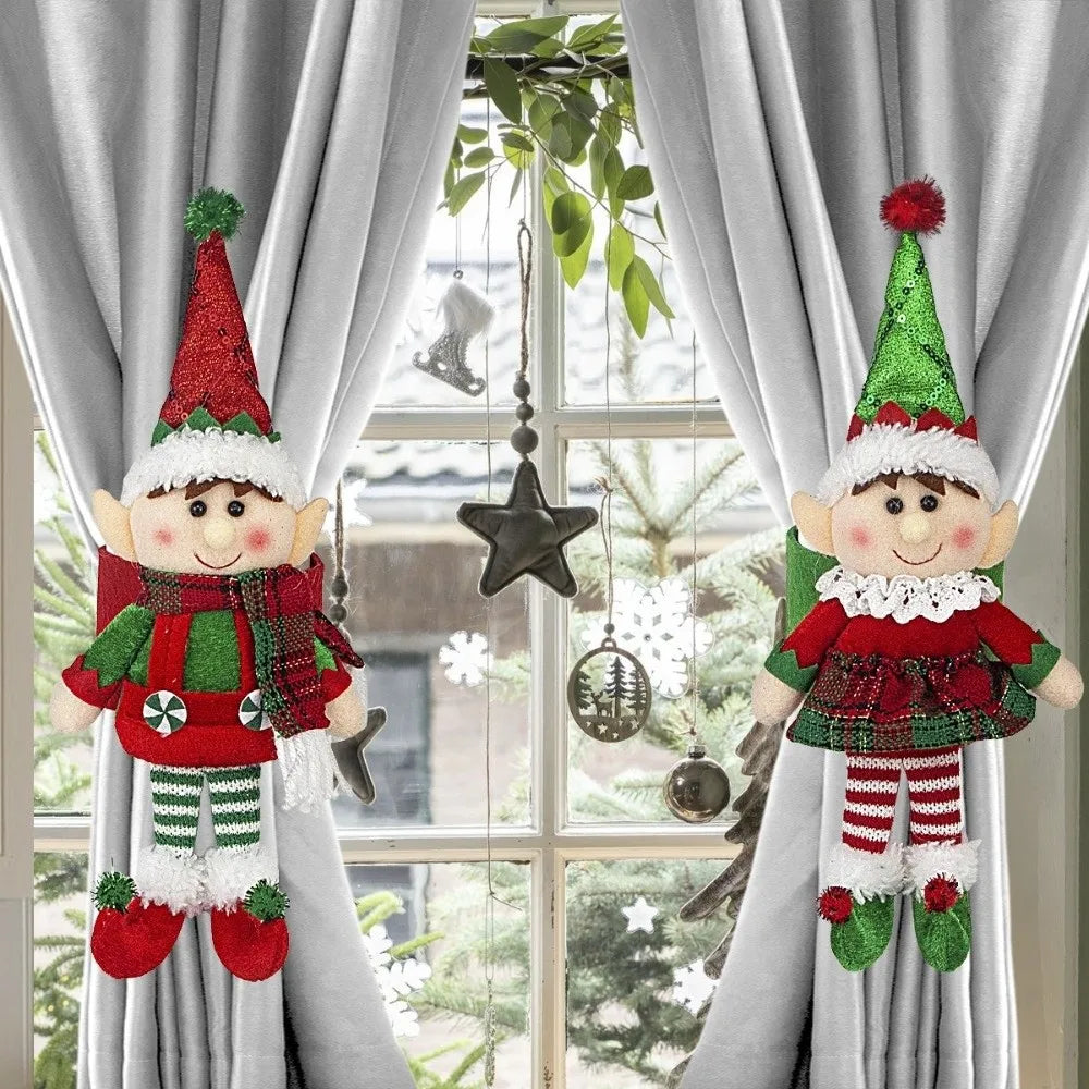 décoration noël poupée elfe rouge vert pompons coton traditionnelle festive chambre enfants