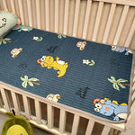 tapis lit bébé imperméable motifs animaux happy time 150x200cm 180x200cm coton blanc rose verte