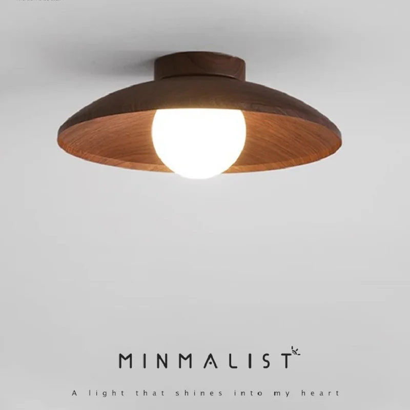 lampe led bois marron clair minimaliste texture naturelle opacité interrupteur mural tricolore 220v