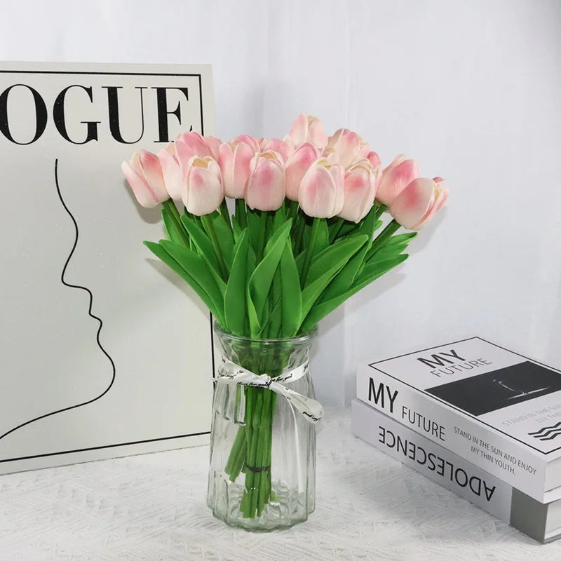 tulipes artificielles orange jaune bleu rose blanc modernes extérieures 10 pièces