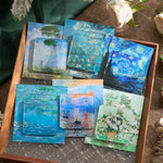 coasters peinture célèbres nuit étoilée aimants art déco maison bleu blanc vert